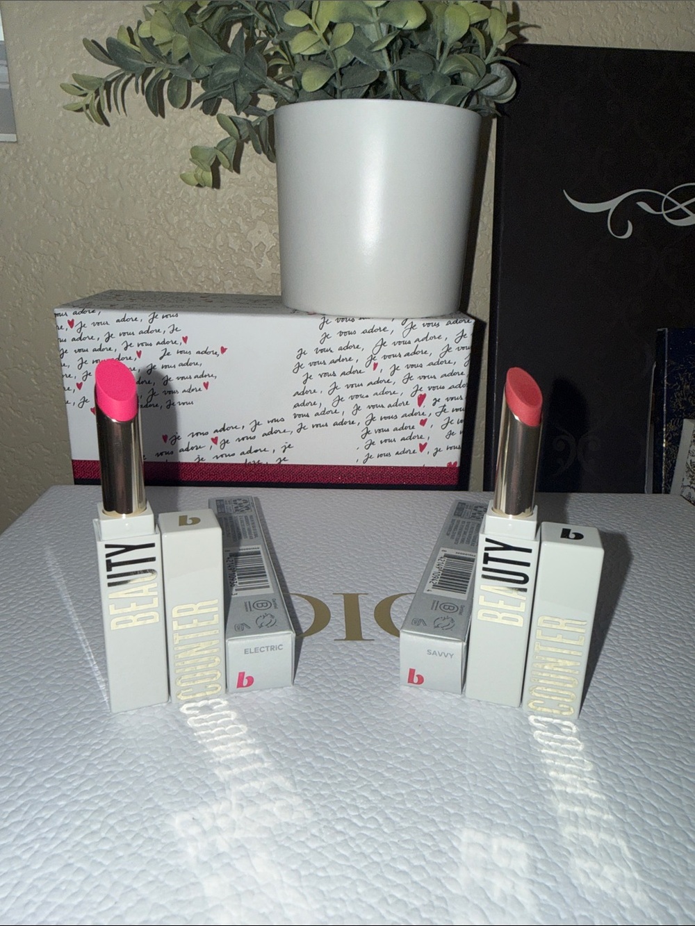 Beautycounter Statement Maker Satin Lipstick Electric & Savvy Duo NIB